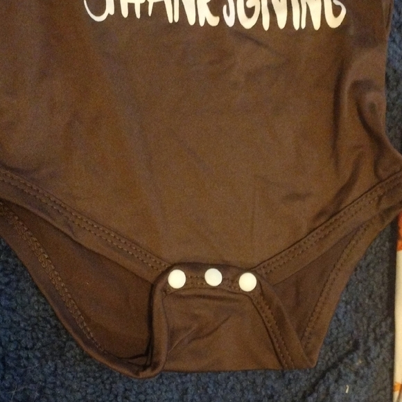 Thanksgiving Baby Outfit with Brown Top and Printed Pants - Picture 4 of 12